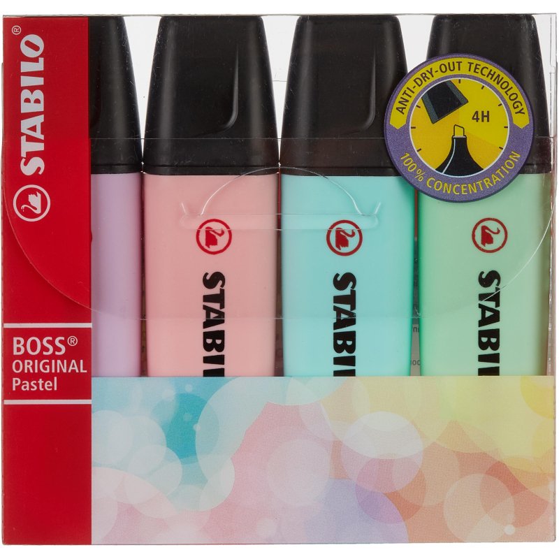 Набор текстовыделителей Stabilo Boss Original Pastel 70/4-2 (толщина ...
