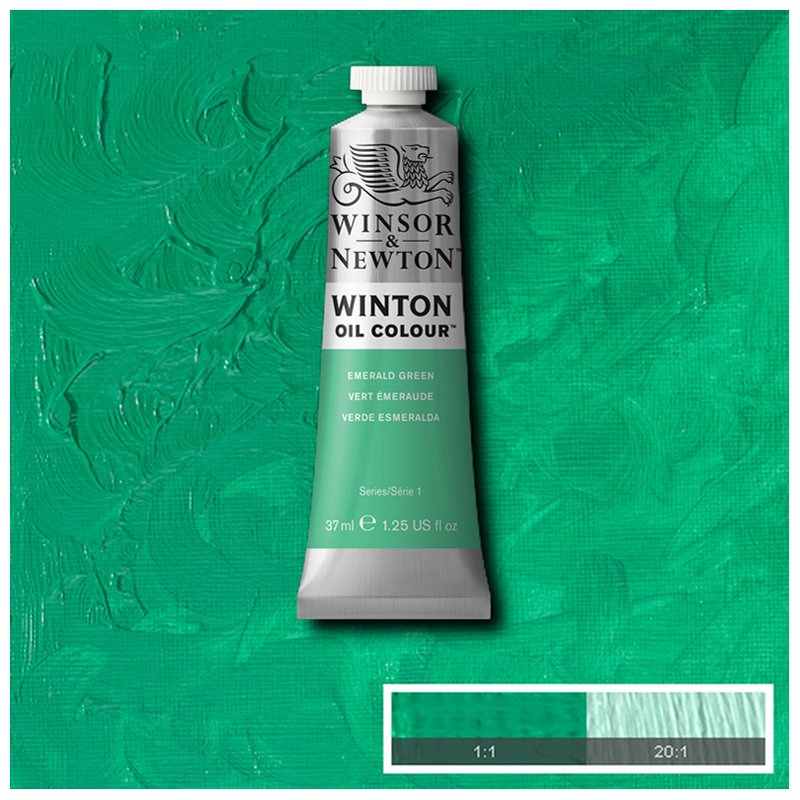 Краска масляная художественная Winsor&Newton «Winton», 37мл, туба, зеленый изумруд