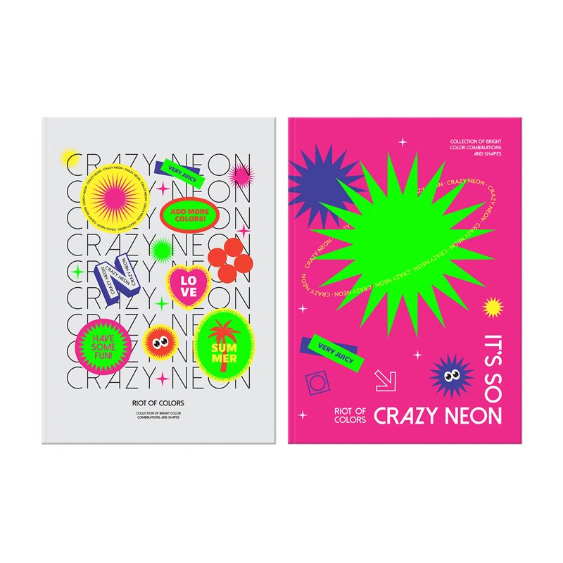 превью Бизнес-блокнот А6, 64л., ЛАЙТ, BG «Crazy neon», глянцевая ламинация, неоновая краска