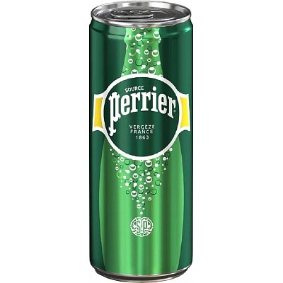 Вода минеральная Perrier природ столов пит газ ЖБ 0.33 л