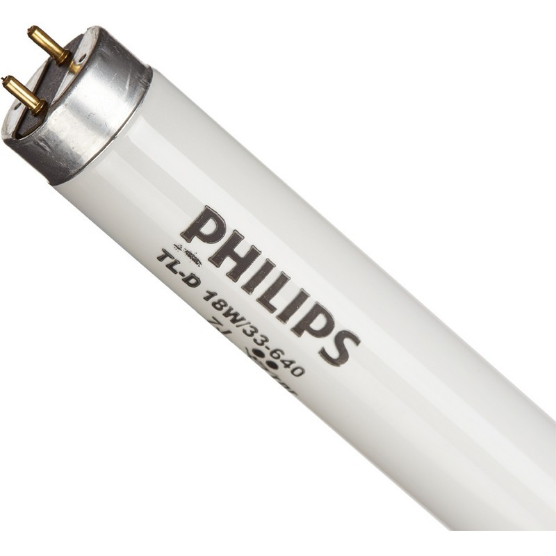 Лампа люминесцентная Philips TL-D 18W/33, цоколь G13, нейтральный белый свет,  (25шт/уп), длина 604 мм