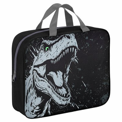 Папка на молнии с ручками BRAUBERG А4, 1 отделение, полиэстер, 80 мм, Scary dino