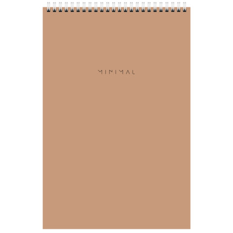Блокнот БОЛЬШОЙ ФОРМАТ А4 198×297 мм, 80 л., гребень, подложка, клетка, BRAUBERG «Minimal Classic»