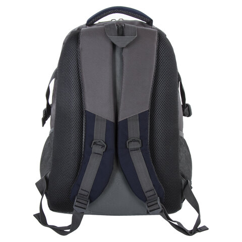 Рюкзак BRAUBERG «MainStream 1», 35 л, размер 45×32х19 см, ткань, серо-синий