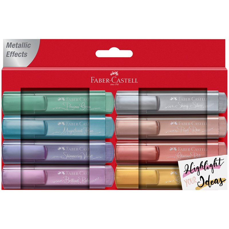 превью Набор текстовыделителей Faber-Castell «TL 46 Metallic», 8 цв., 1-5мм, картон