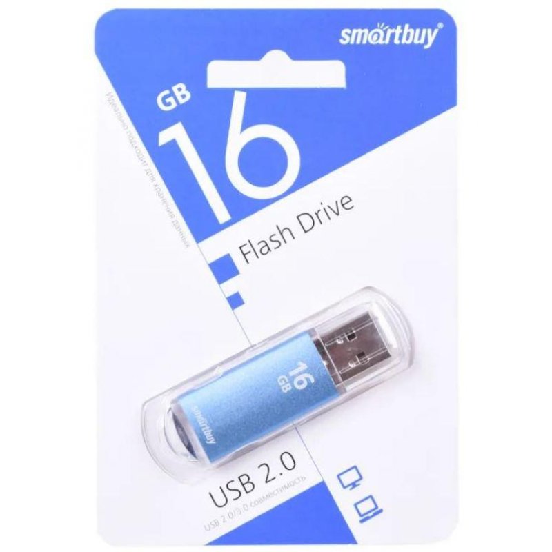 Флеш-память SmartBuy V-Cut 16GbUSB 2.0 голубая