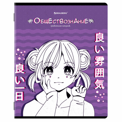 Тетради предметные, КОМПЛЕКТ 12 ПРЕДМЕТОВ, ANIME, 48л, глянцевый лак, BRAUBERG