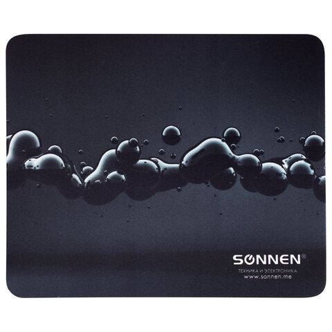 Коврик для мыши SONNEN «DROPS», резина + ткань, 220×180х3 мм