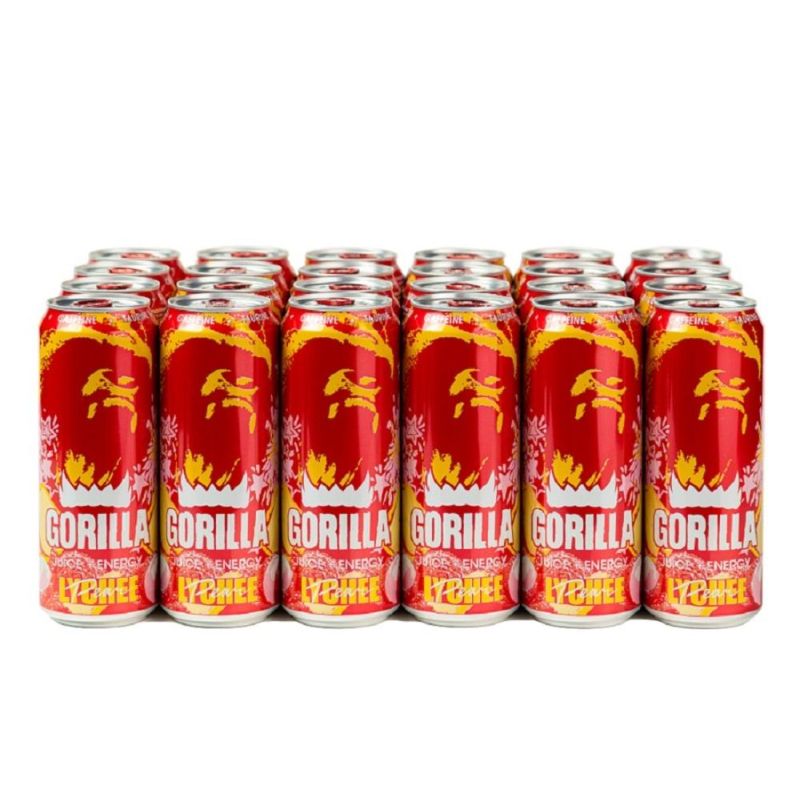 Напиток энергетический GORILLA Lychee Pear безалк тониз ж/б 0.45лx24шт/уп
