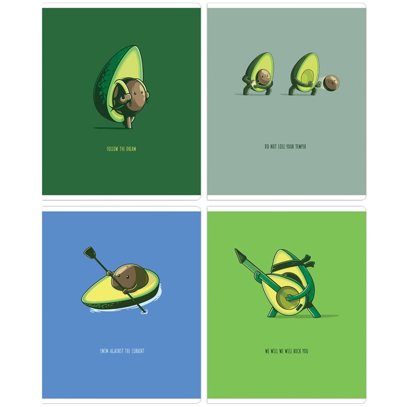 превью Тетрадь 48л., А5, клетка MESHU «Avocadreams», матовая ламинация, выборочный УФ-лак