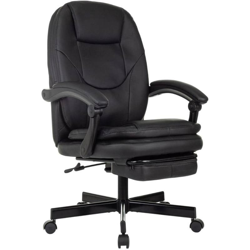 Кресло VB_EChair 668 PU P черный эко. кожа подст. для ног