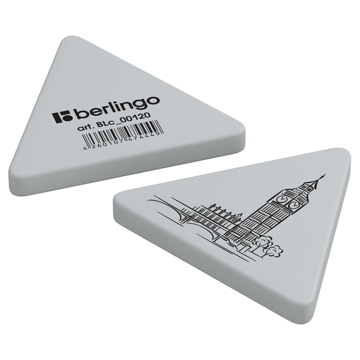 Ластик Berlingo «Triangle XL», треугольный, термопластичная резина, 55×55×9мм