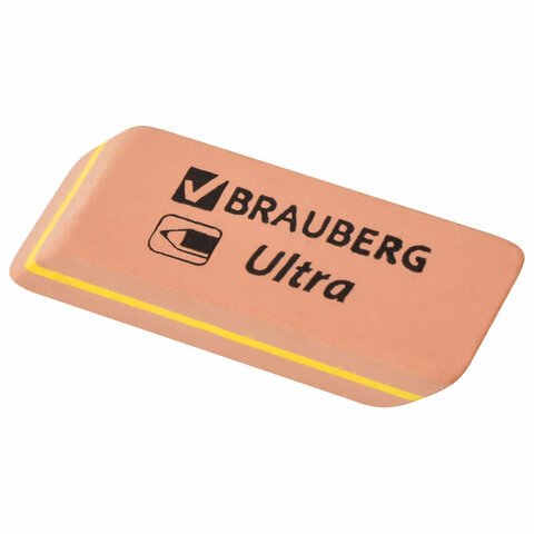 превью Ластик BRAUBERG «Ultra», 41×14×8 мм, оранжевый, натуральный каучук, 228705