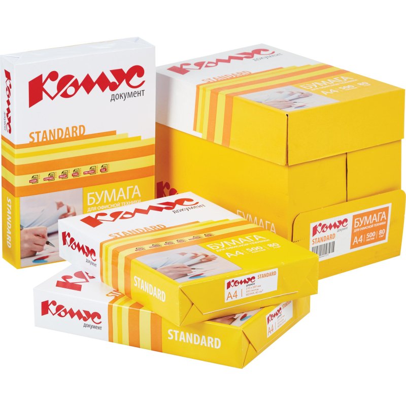Бумага КОМУС ДОКУМЕНТ Standard (А4, марка С, 80 г/кв. м, 500 л)