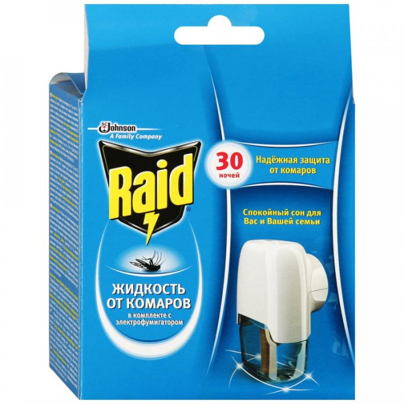 превью Средство от насекомых Raid От комаров жидкость + фумигатор