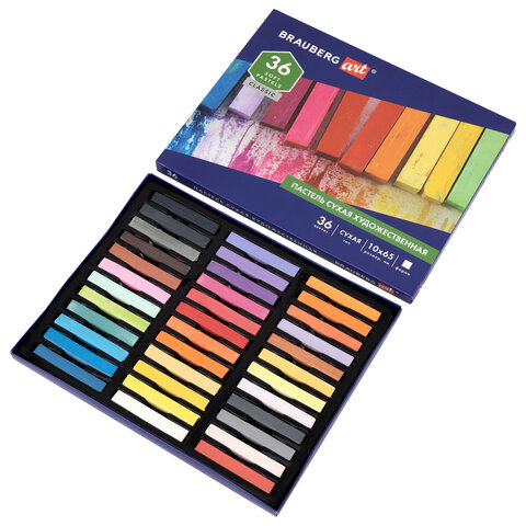Пастель сухая художественная BRAUBERG ART CLASSIC, 36 цветов, квадратное сечение