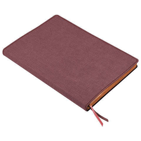 Бизнес-блокнот BRAUBERG «Tweed», А5 148×213 мм, под ткань, линия, 128 л., бордо