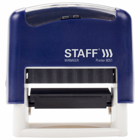 Штамп самонаборный 3-строчный STAFF, оттиск 38×14 мм, «Printer 8051», КАССА В КОМПЛЕКТЕ