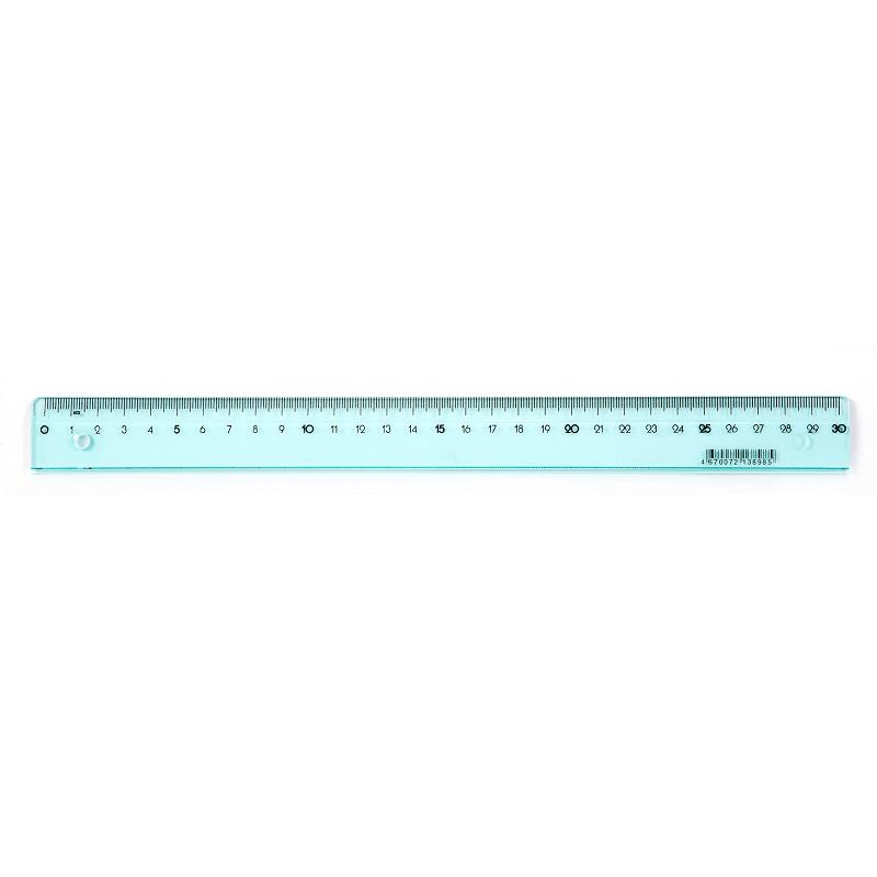 Линейка Attache Bright Colours 30 см пластиковая прозрачная голубая ...