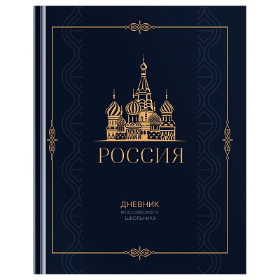 Дневник 1-11 кл. 48л. (твердый) BG «Российского школьника», матовая ламинация, золотая фольга, ляссе