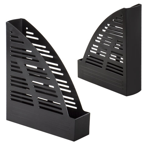 Лоток вертикальный для бумаг BRAUBERG «Standard», 245×70×295 мм, черный, 237220