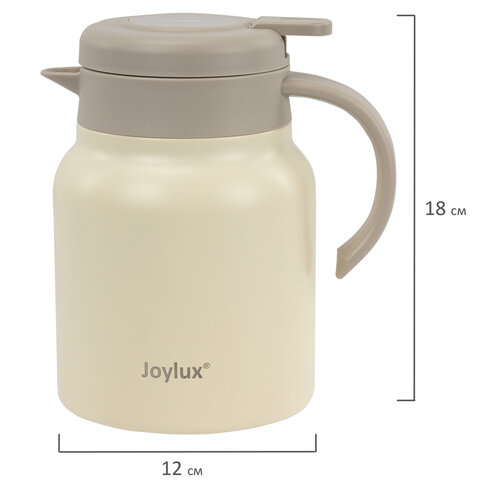 Чайник-термос 1 л JOYLUX (ДЖОЙЛЮКС) COFFEE BREAK, нержавеющая сталь SUS304, заварник/сито, бежевый матовый