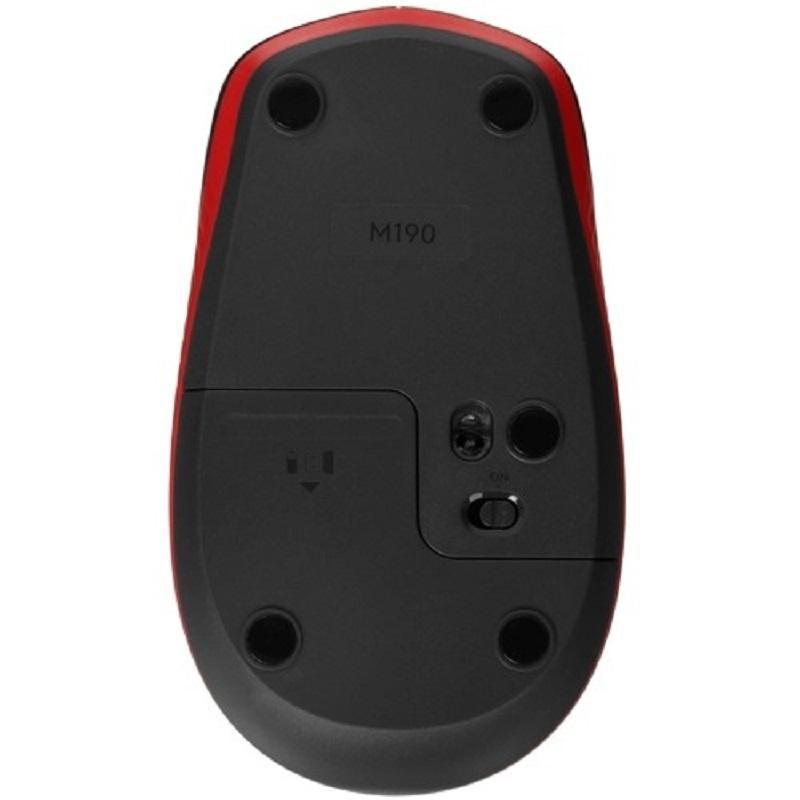 Мышь компьютерная Logitech M190, опт, беспров, USB, крас/чер