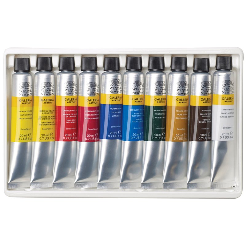 Краски акриловые Winsor&Newton «Galeria», 10цв, 20 мл/туба, картон. упак. 