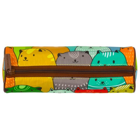 Пенал-тубус BRAUBERG, с эффектом Soft Touch, мягкий, «Cats», 22×8 см, 229008
