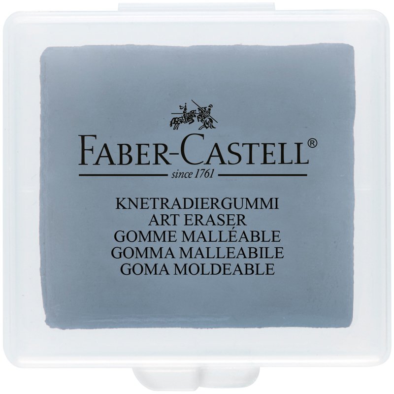 превью Ластик-клячка Faber-Castell, формопласт, 40×35×10мм, серый, пластик. контейнер