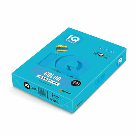 превью Бумага цветная IQ color БОЛЬШОЙ ФОРМАТ (297×420 мм) А3, 120 г/м2, 250 л., интенсив, светло-синяя