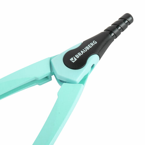 Готовальня BRAUBERG ULTRA, 4 предмета: циркуль 135 мм, запасной грифель, насадка, мятный цвет
