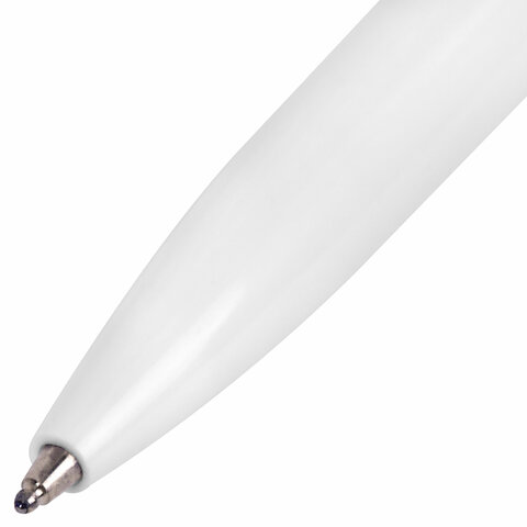 Ручка шариковая автоматическая BRAUBERG X17 WHITE, СИНЯЯ, корпус белый, стандартный узел 0.7 мм, линия письма 0.5 мм