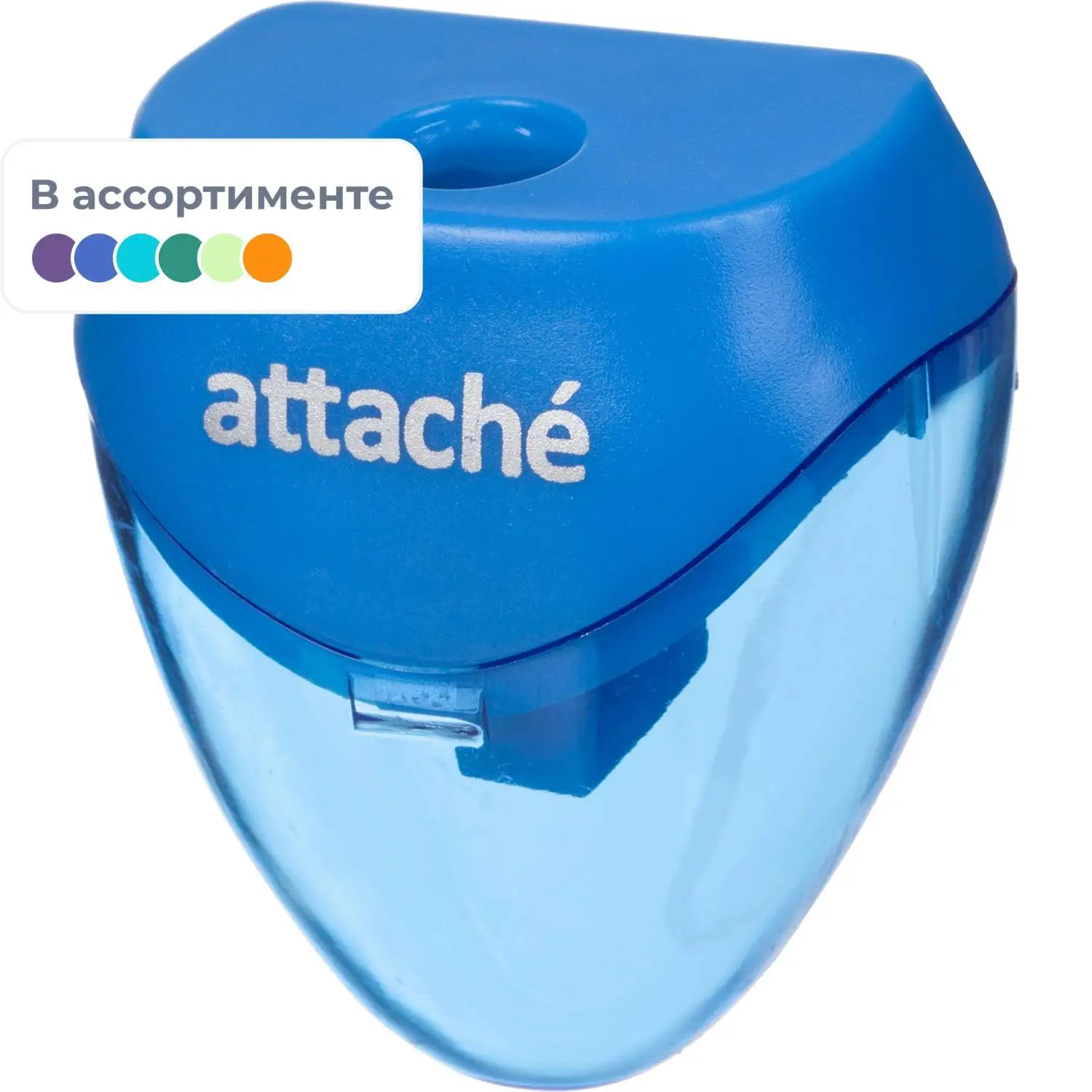 Точилка для карандашей Attache 40x30x20 мм с контейнером пластиковая