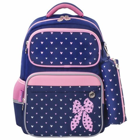 Рюкзак ЮНЛАНДИЯ COMPLETEс пеналом в комплектеэрго-спинкаPink bow42×29х14 см229972