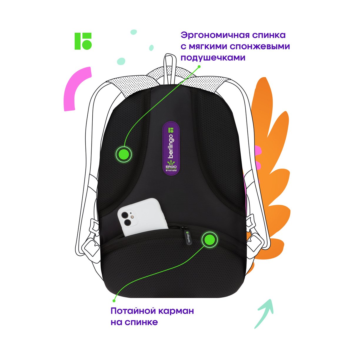Рюкзак Berlingo Comfort «Future is now» 38×27×18см, 3 отделения, 3 кармана, эргономичная спинка