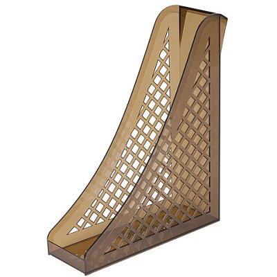 Лоток вертикальный для бумаг BRAUBERG ECO, 240×80х290 мм, сетчатый, дымчатый