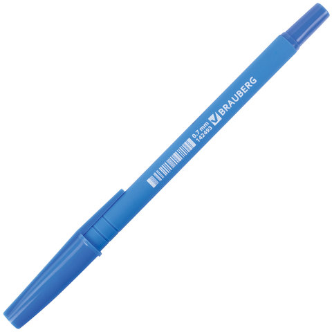 Ручка шариковая BRAUBERG «Capital blue», СИНЯЯ, корпус soft-touch голубой, узел 0.7 мм, линия письма 0.35 мм
