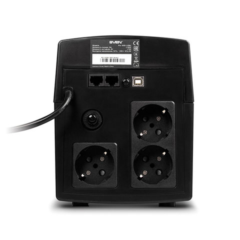 Источник бесперебойного питания SVEN Pro 1000, 1000VA (720W), 3 евророзетки, 2 розетки RJ45