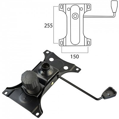 Механизм качания BRABIX «Топ-ган» для кресла, 150×255 мм. межцентровое расстояние крепежа
