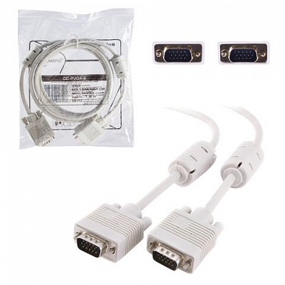 Кабель VGA, 1.8 м, GEMBIRD, М-М, экранированный, для передачи аналогового видео, CC-PVGA-6