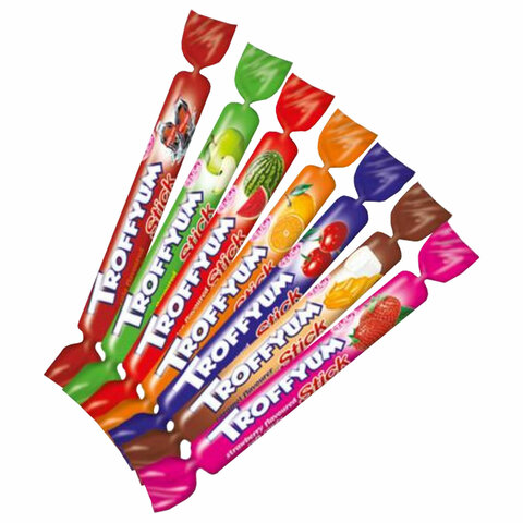 Жевательные конфеты-палочки TROFFYUM, Фруктовое ассорти, 1000 г