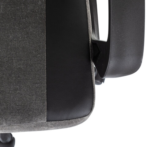 Кресло компьютерное BRABIX ''Forcer GM-127''2 подушкиэкокожа/велюрчерное/серое533216