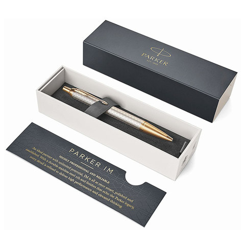 Ручка шариковая Parker IM Warm Silver Grey GT синяя серебристый корпус (артикул производителя 1931687)