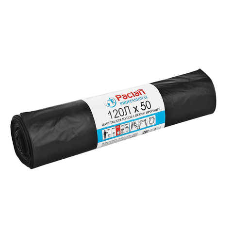 превью Мешки для мусора Paclan Professional 120л 50шт 20мкм ВД
