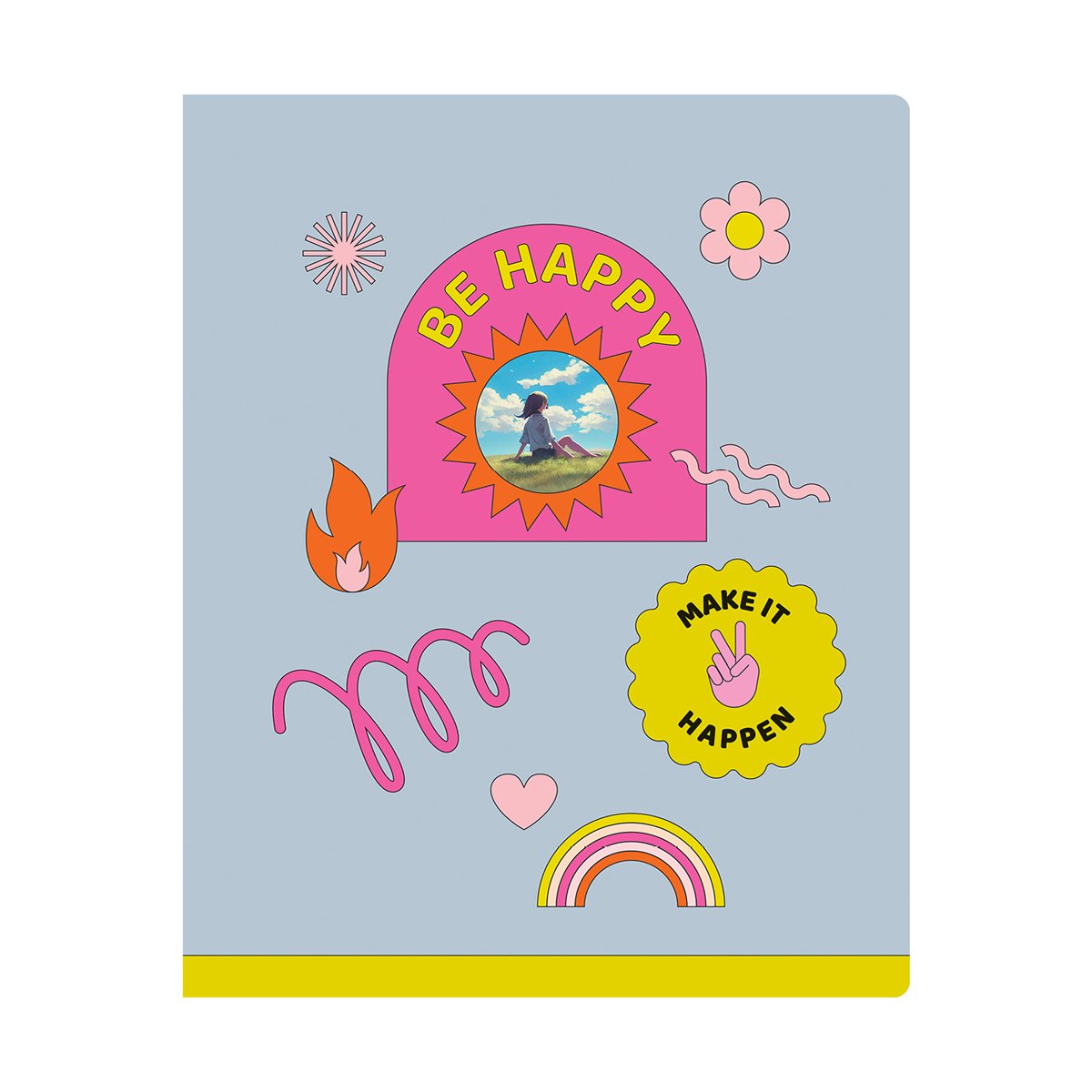 Тетрадь 40л., А5, линия BG «Happy summer», матовая ламинация
