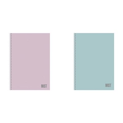 Тетрадь А4 80 л,. HATBER, гребень, клетка, Soft-touch ламинация, «Mist» (микс в спайке), 090095