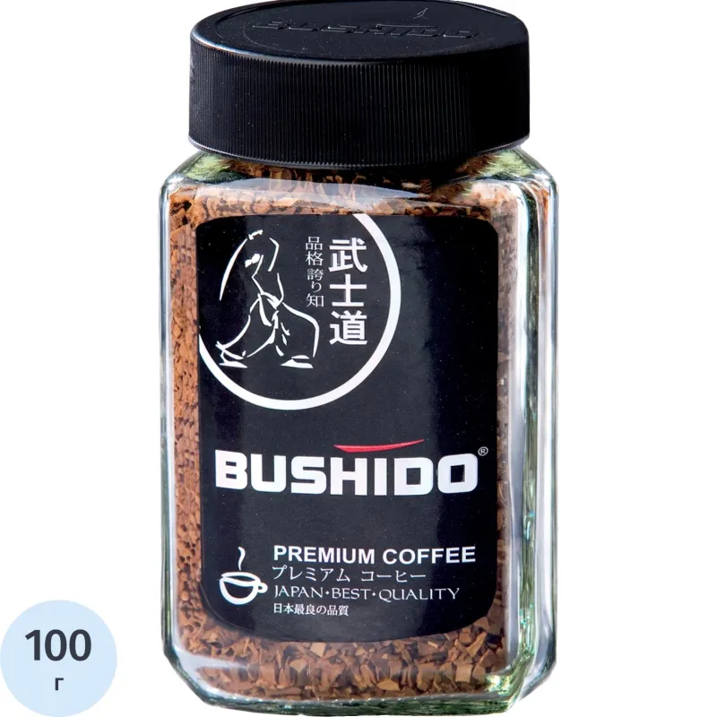 Кофе растворимый сублимированный Bushido Black Katana 100 г (стеклянная банка)
