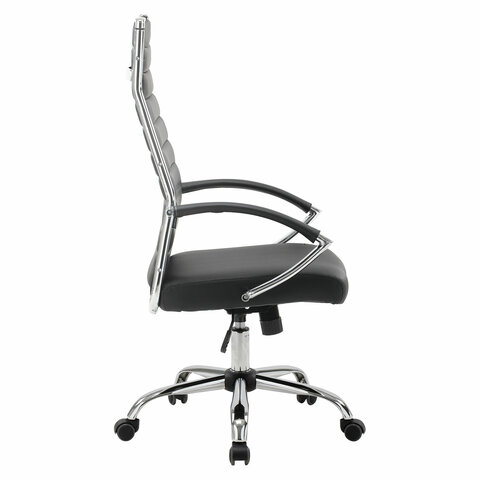 Кресло офисное BRABIX «Style EX-528», экокожа, хром, черное, 531947