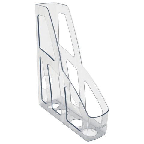 превью Лоток для бумаг вертикальный СТАММ «Лидер», ширина 75 мм, прозрачный